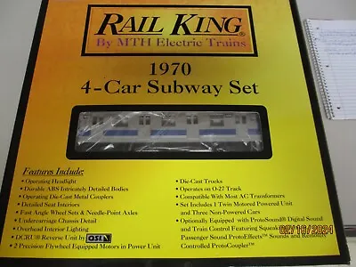 Rail King 30-2122-1 NY 1970 Transit 4 Car Subway Set W/Proto Sounds New • $331.46