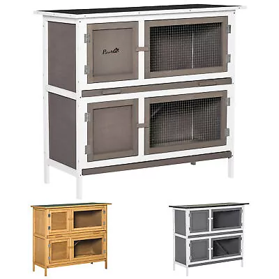 Solid Wood Rabbit/Bunny Hutch With 2 Large Main Rooms • $109.99
