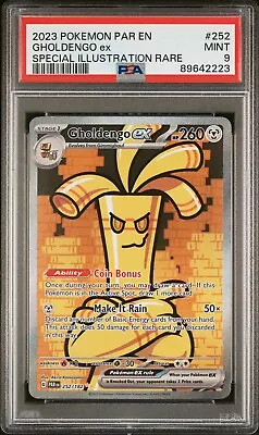 PSA 9 MINT Gholdengo Ex 252/182 Paradox Rift SIR Holo Rare Pokemon Card • $30