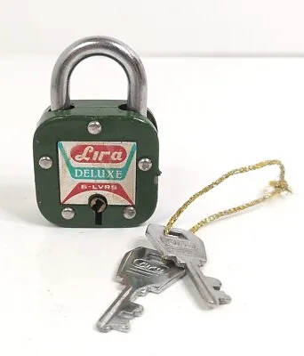 Lira Deluxe 6 Lever Lock With 2 Keys Marked  Lira 444  2.5  X 1.5  X .75  • $33.49