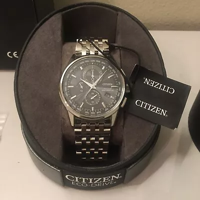 Men's Citizen Eco-Drive World Chronograph A-T Atomic Watch AT8110-53E • $174.95