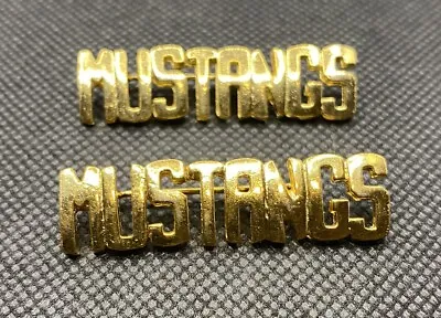 Vintage Mustangs Gold Tone Letters Brooch Set Of 2 • $12.99