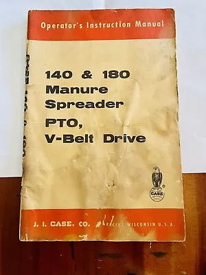 CASE 140 180 Manure Spreader PTO V-Belt Drive Operator's Manual 9-4009-3 • $8