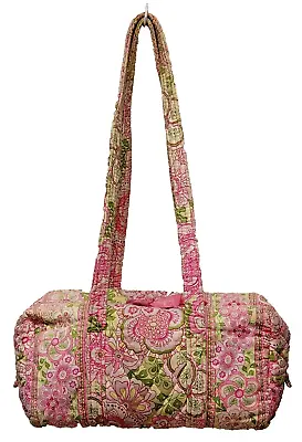 Vera Bradley Retired Petal Pink Pink & Green Small Travel Bag Crossbody • $17.88