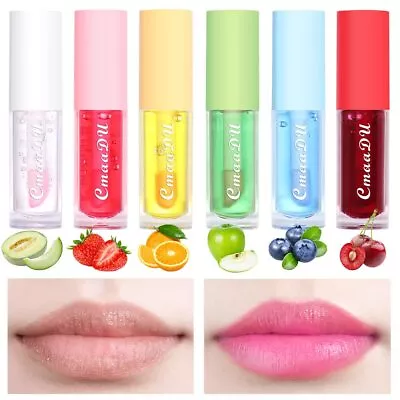 6 Pcs Fruity Color Changing Lip Gloss Lipstick Pink Magic Mood Lip Oil Tinted... • $11.02