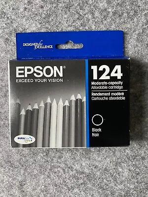 Epson 124 Black Ink Cartridge T124120 Exp. 1/24 - Great Condition • $13.94