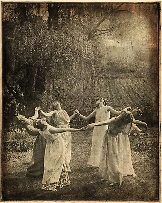 Antique Victorian Circle Of Witches Dancing In Nature Limited Edition Reprint • $14.95