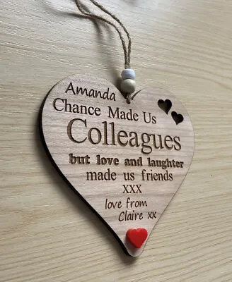 £5.69 • Buy Personalised Chance Made Us Colleagues Hanging Heart Friends Friendship Gift