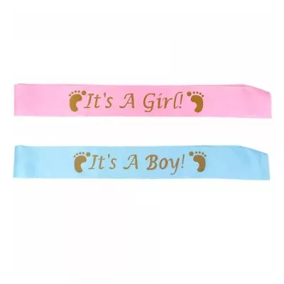 Gender Reveal Baby Shower Sash Blue It's A Boy Or  Pink It's A Girl - Brand New • £3.25