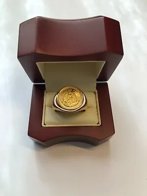 14kt/22kt Yellow Gold 2.5 Mexican Pesos Coin Ring Size 11.75 • $1498