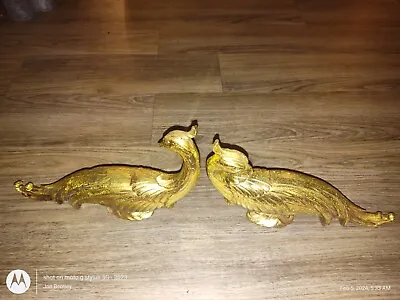 Syroco Gold Peacock Pheasant Bird Figurine Statue MCM Vintage Ornate Home Decor • $30