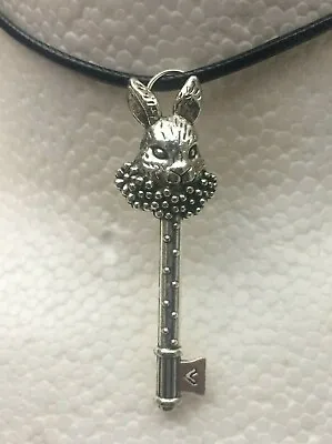 £5.99 • Buy Silver Rabbit Key Necklace Alice In Wonderland White Rabbit 20  Cord + Gift Bag