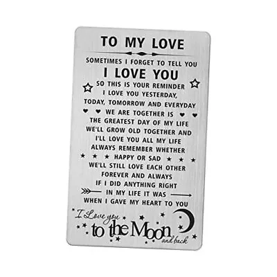 SOUSYOKYO I Love You Gifts For Her Metal Wallet I Love You To The Moon And Back • $23.91