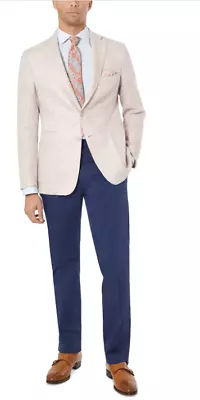 Tallia Mens Slim Fit Patterned Linen Pink Blazer 42L • $73.50