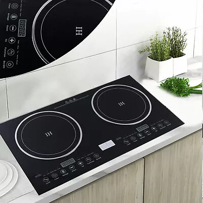 110V Induction Cooktop 2 Burners Electric Hob Cook Top Stove Ceramic Cooktop USA • $128