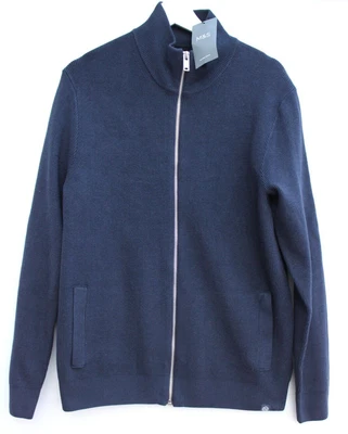 £17.99 • Buy MARKS & SPENCER M & S Blue Full Zip Jumper Cardigan Men's Medium M 38 40 BNWT
