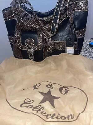 Concealed Carry Purse P&G Collection Western Leather Metal Studs Handbag • $25