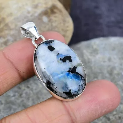 Lavish Rainbow Moonstone Gemstone Handmade 925 Sterling Silver Pendant Jewelry • $14.99