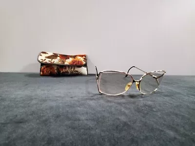 GUCCI Vintage GG 2201 5E Gold Silver Half Rim Eyeglasses Frames Made In Italy • $99.99