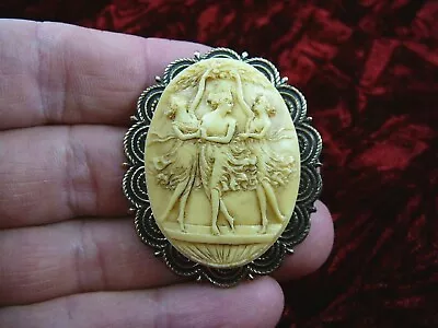 CL5-13 THREE MUSES Graces Faith Hope Charity Goddess White CAMEO Pendant JEWELRY • $37.99