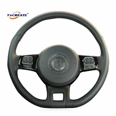 Black Leather Steering Wheel Cover For Volkswagen VW Beetle 2012-2019 #AC03 • $27.99