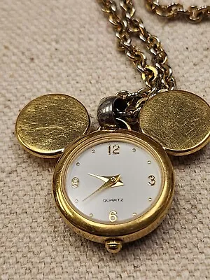 Napier Walt Disney Mickey Mouse Gold Toned Necklace Watch • $35