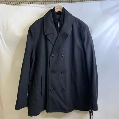 KENNETH COLE Wool-Blend Double-Breasted Peacoat Mens Size 3XL Charcoal • $150