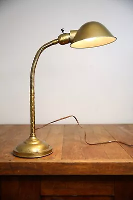 Vintage Faries Industrial Brass Adjustable Bankers Desk Lamp Light Antique • $199.99