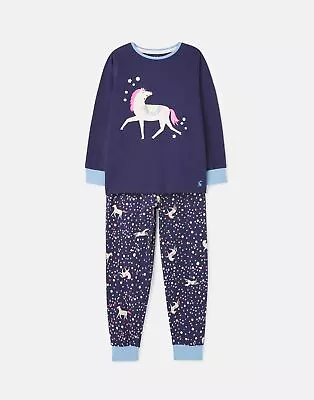 JOULES Girls Pyjamas Set PJS Age 3 6 9 10 11 Navy Horse Ditsy Sleepwell NEW OM50 • £14.99