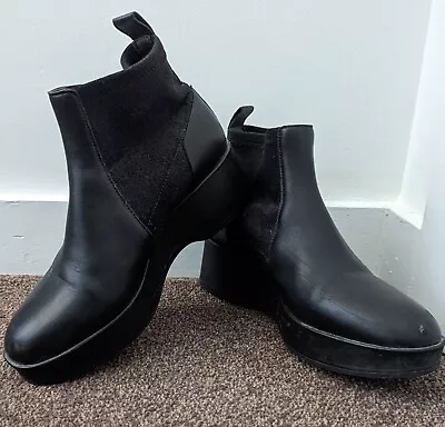 Camper Black Sisea Platform Ankle Boots K400329-001 U38 US8 UK5 • £19.20