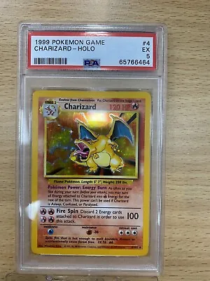 $299 • Buy Pokémon TCG Charizard Base Set 4/102 Holo Unlimited Holo Rare PSA 5