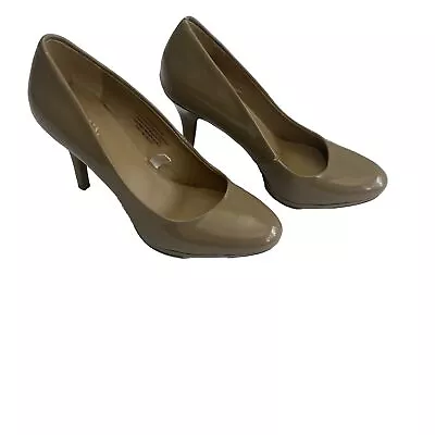 Merona Women’s Heels 7  Dress Stiletto Pumps Tan Faux Leather Slip On Almond Toe • $24.90