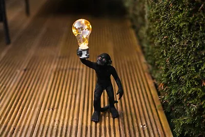 £13.99 • Buy Solar Monkey Light Garden Ornament LED Ape Decor Animal Statue Jungle Resin