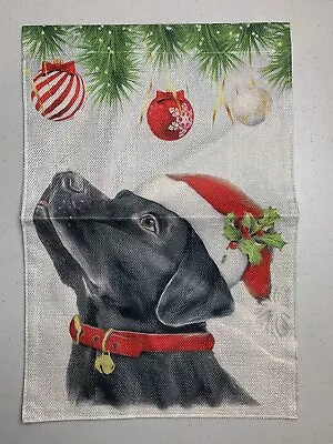 Christmas Garden Flag Black Lab Dog Labrador Retriever Pet Brand New 18x12 • $15