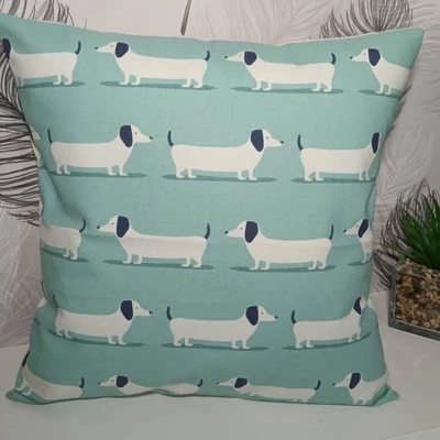 £6.50 • Buy 16x16  Dachshund Sausage Dog Duck Egg Blue Cushion Cover 40x40cm
