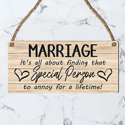 Mr & Mrs Marriage Special Person Lifetime Plaque Sign Wedding Novelty Funny Gift • £3.99