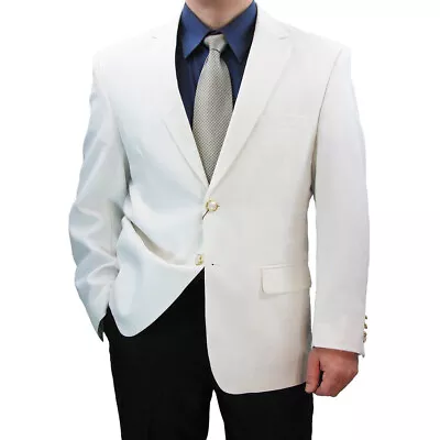 HAS TO GO!! Sharp Regular-Fit Men 2-B Blazer WHITE Size 46 Long $129+ • $42.46