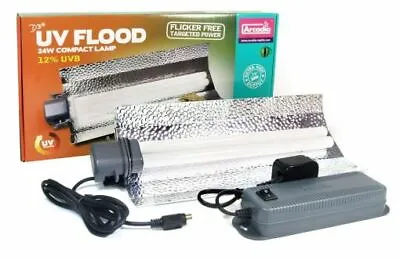 £84.97 • Buy Arcadia UV Flood Floodlight D3+ UVB Reptile Compact Lamp Reflector Controller UK