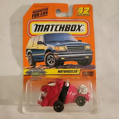 RED MATCHBOX 1997 ROTTWHEELER Car Moving Jaw 1/64 Scale • $10