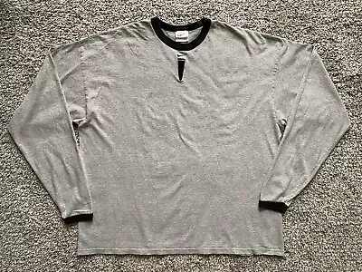 Vintage 90s Nike Center Swoosh USA Gray Ringer Long Sleeve Shirt Mens 2XL • $35