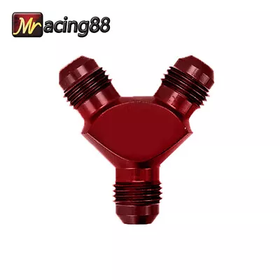 6AN X 6AN X 6AN Male Red Aluminum Oil Fuel Fluid Y Block Flare Fitting • $12.98