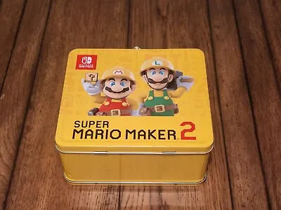 Super Mario Maker 2 Yellow Tin Vtg. Lunchbox Nintendo Switch NES • $17.77