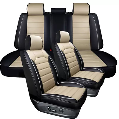 Deluxe Leather Universal 5-Seats SUV Car Seat Covers Front Rear Cushion Full Set • $79.90