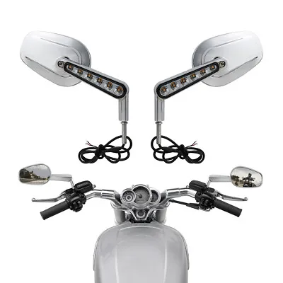 Rearview Mirrors Muscle LED Turn Signals Fit For Harley V-Rod VRSCF 09-17 Chrome • $36.99