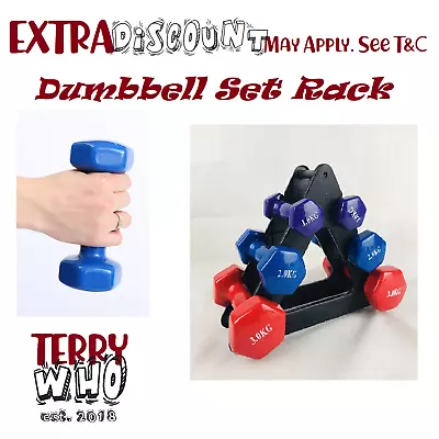  6 Pcs Dumbbell Weights With Rack Set 1/2/3kg X2 Exercise Fitness Gym Dumbells • $74.45