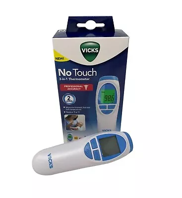 Vicks No-Touch 3 In 1 Thermometer Measures Forehead Food & Bath Temp (2-Seconds) • $21.99