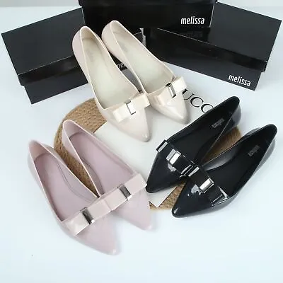Melissa Square Buckle Bow Sandals Women Casual Soft Sole Flat Shoes US Size 5-8 • $35.99