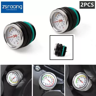 2x M30x1.5 Oil Temp Temperature Gauge Filler Cap For Motorcycle 0-200 Celsius • $24.99