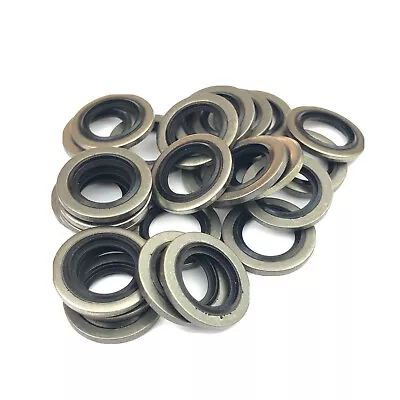 1/4  BSP Dowty Washer/Bonded Seals  Nitrile A4 Stainless Steel. Pack Of 25. • £20