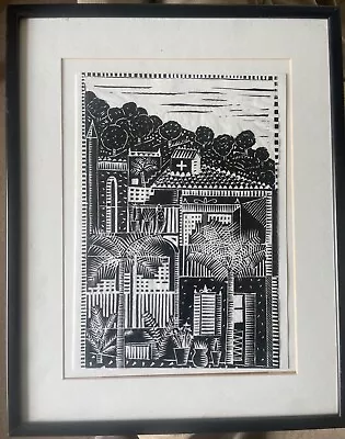 Lino Cut Print Framed • £30